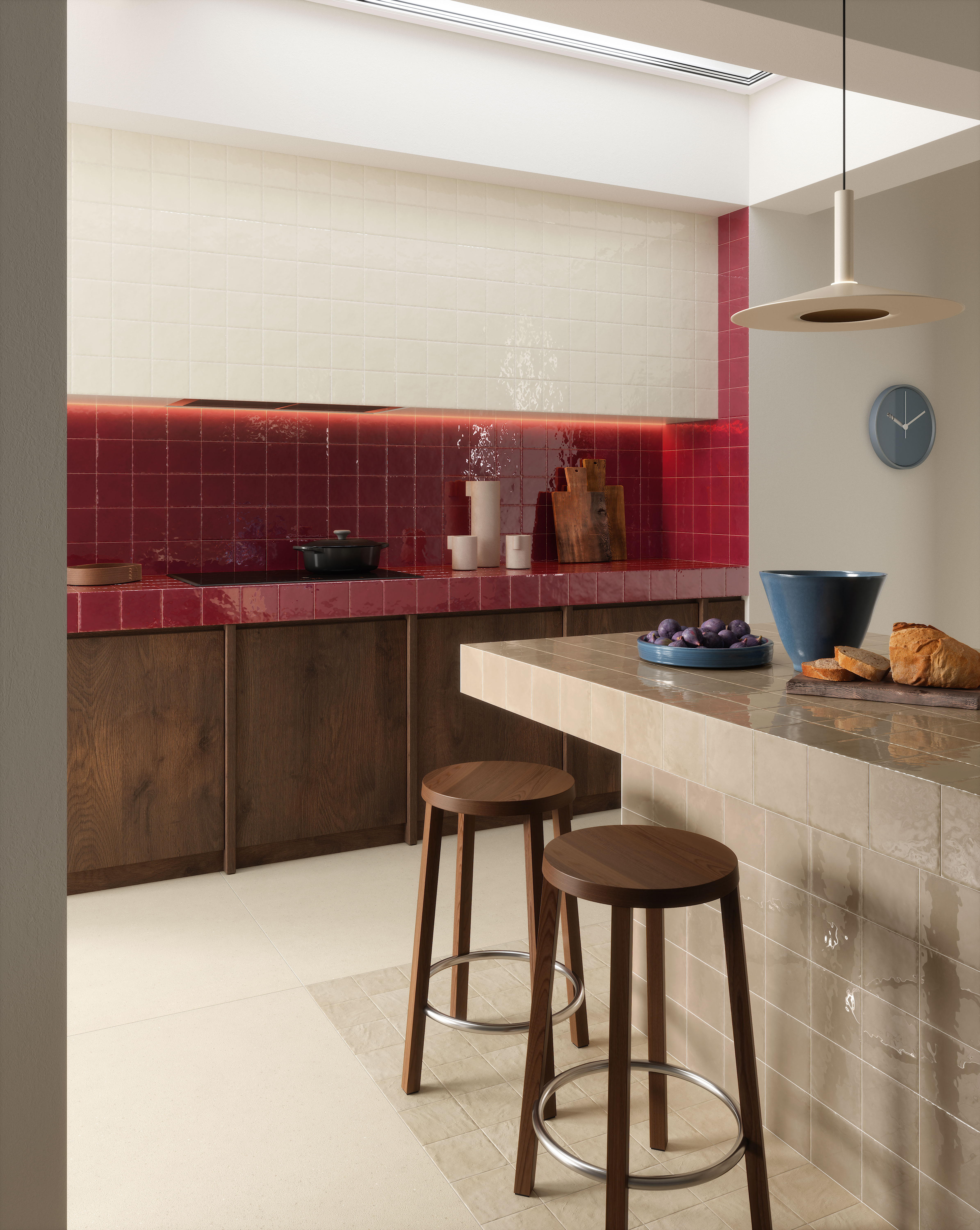 3D interior styling and material placement by Irene Baratto for Marca Corona